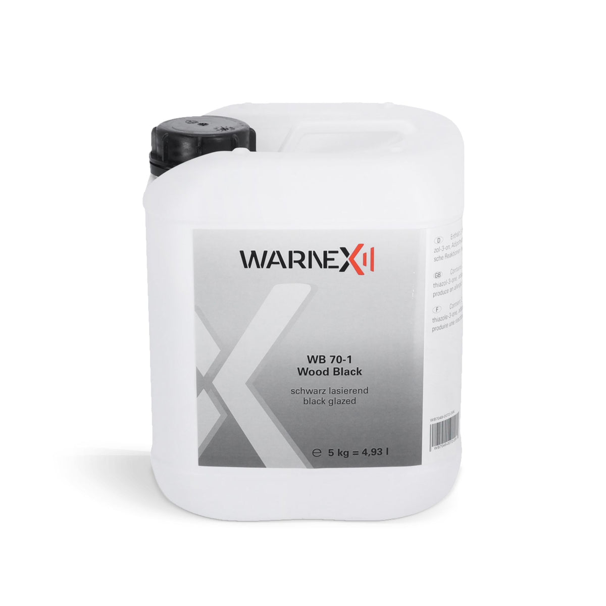 Warnex/Feycolor 0133 - Warnex water-based Wood Glaze in Black, 5 Liters
