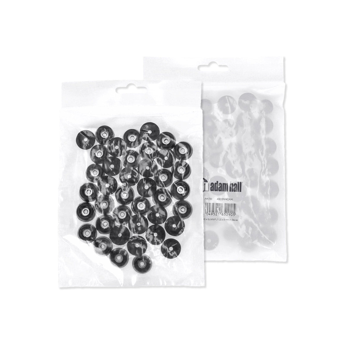 4903M40AH - Set 40 x RUBBER FOOT 20 x 9 mm in Bag