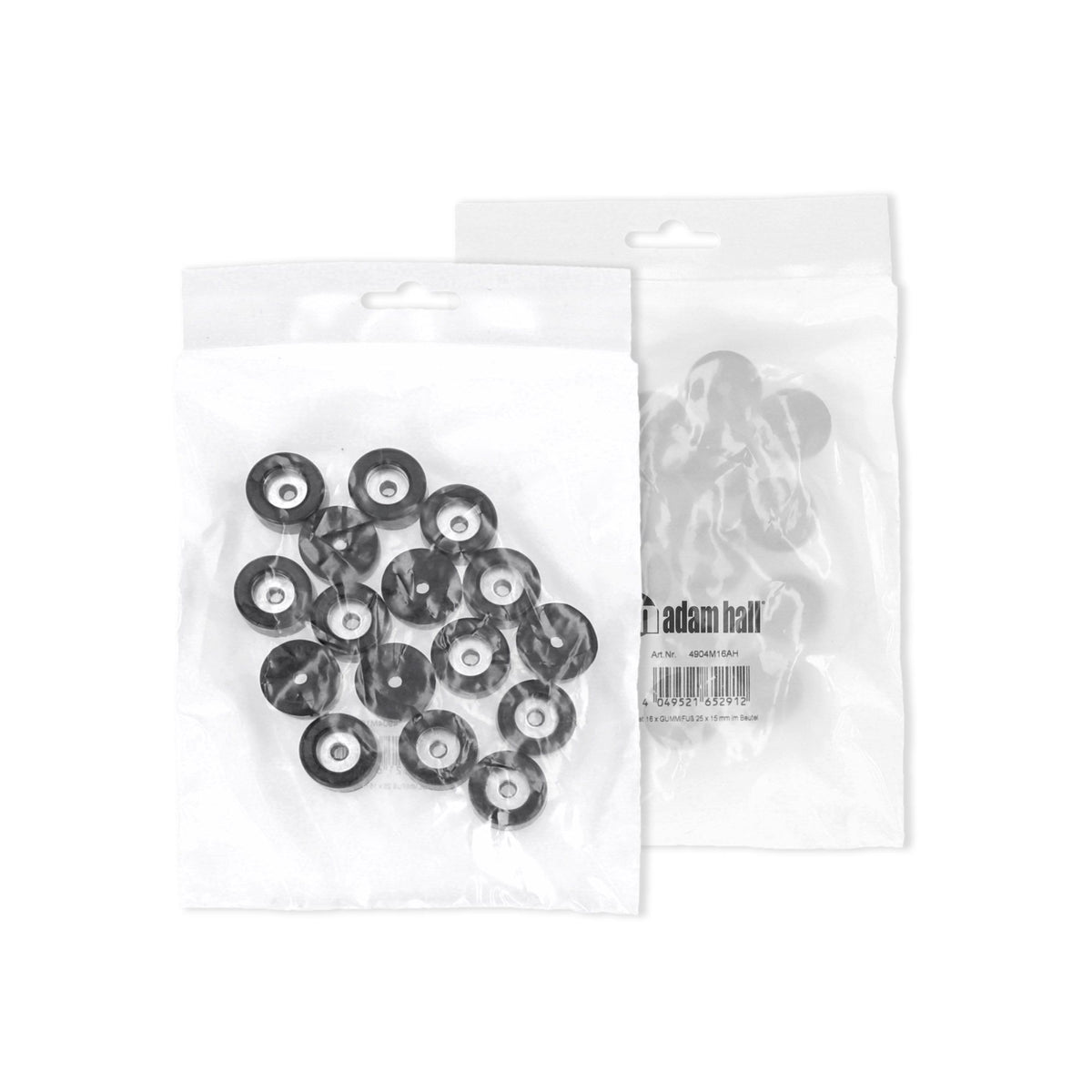 4904M16AH - Set 16 x RUBBER FOOT 25 x 15 mm in Bag