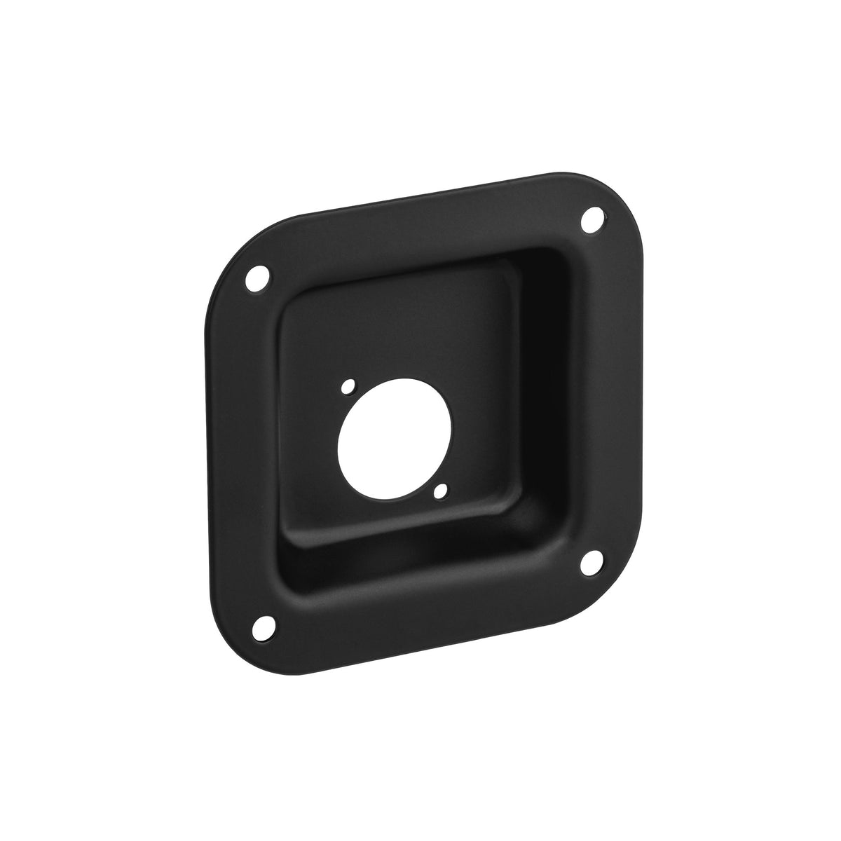 87081BLK - Steel mounting dish for 1 x universal D-type socket, black