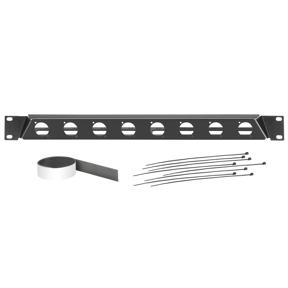 19" Parts 872230 - 19" angled rack panel 1 U | 8 D-type holes