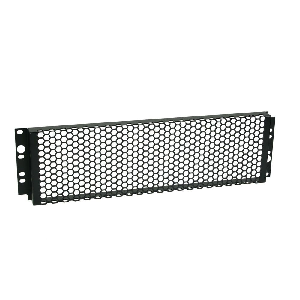 19" Parts 87447 - 19" ventilation rack panel 3U | roundholes large | steel