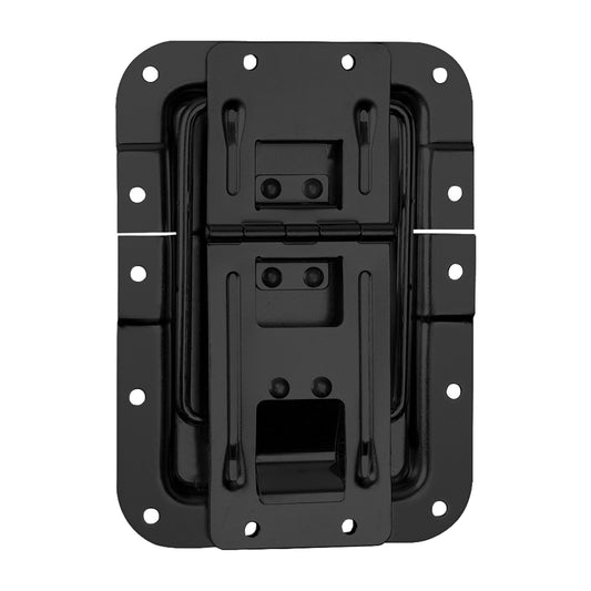 270837BLK - Large lid stay, cranked, with hinge and click-stop function, black