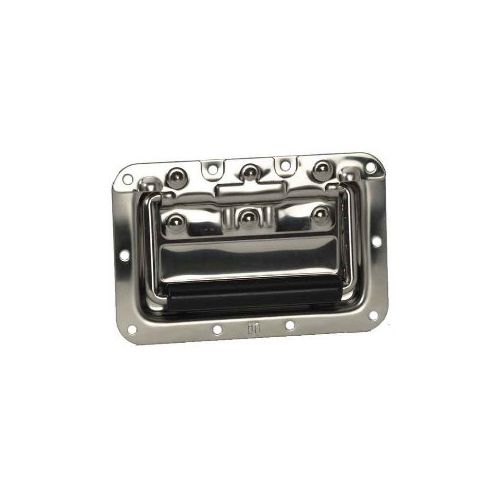 34082S - Recessed Sprung Handle medium in Dish Stainless steel 8 mm deep