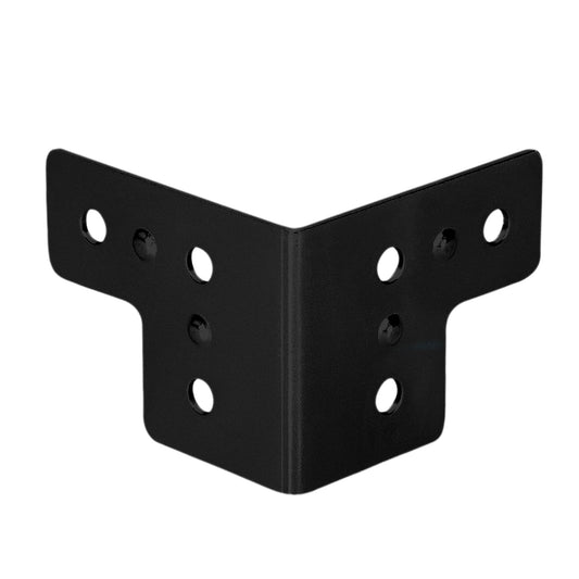 4044BLK - L-corner, 6-hole, 40 × 50 mm, black