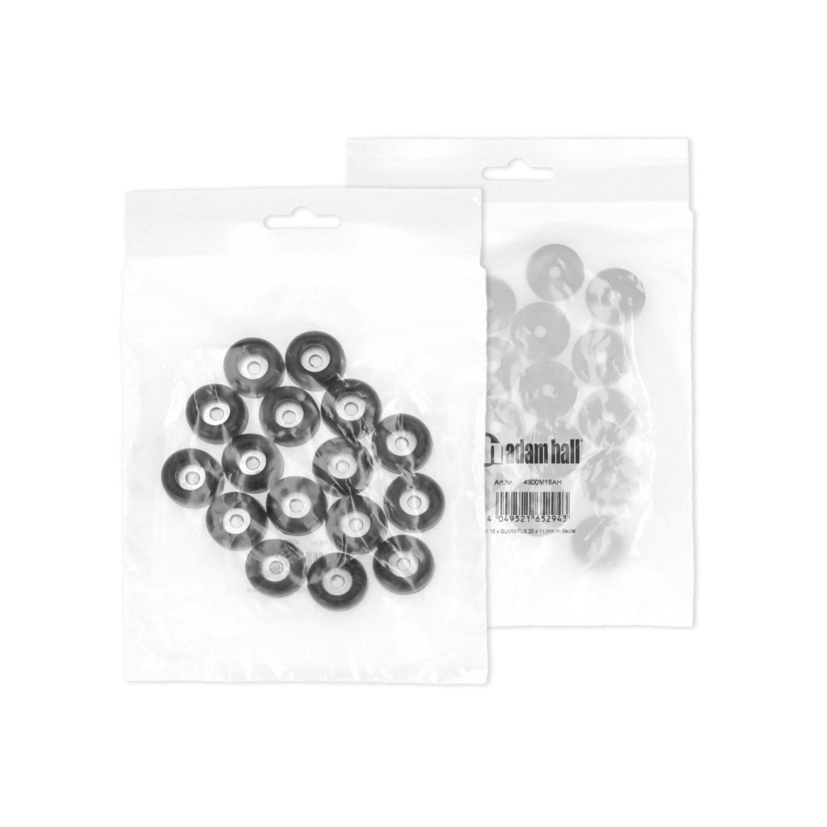 4900M16AH - Set 16 x RUBBER FOOT 25 x 11 mm in Bag