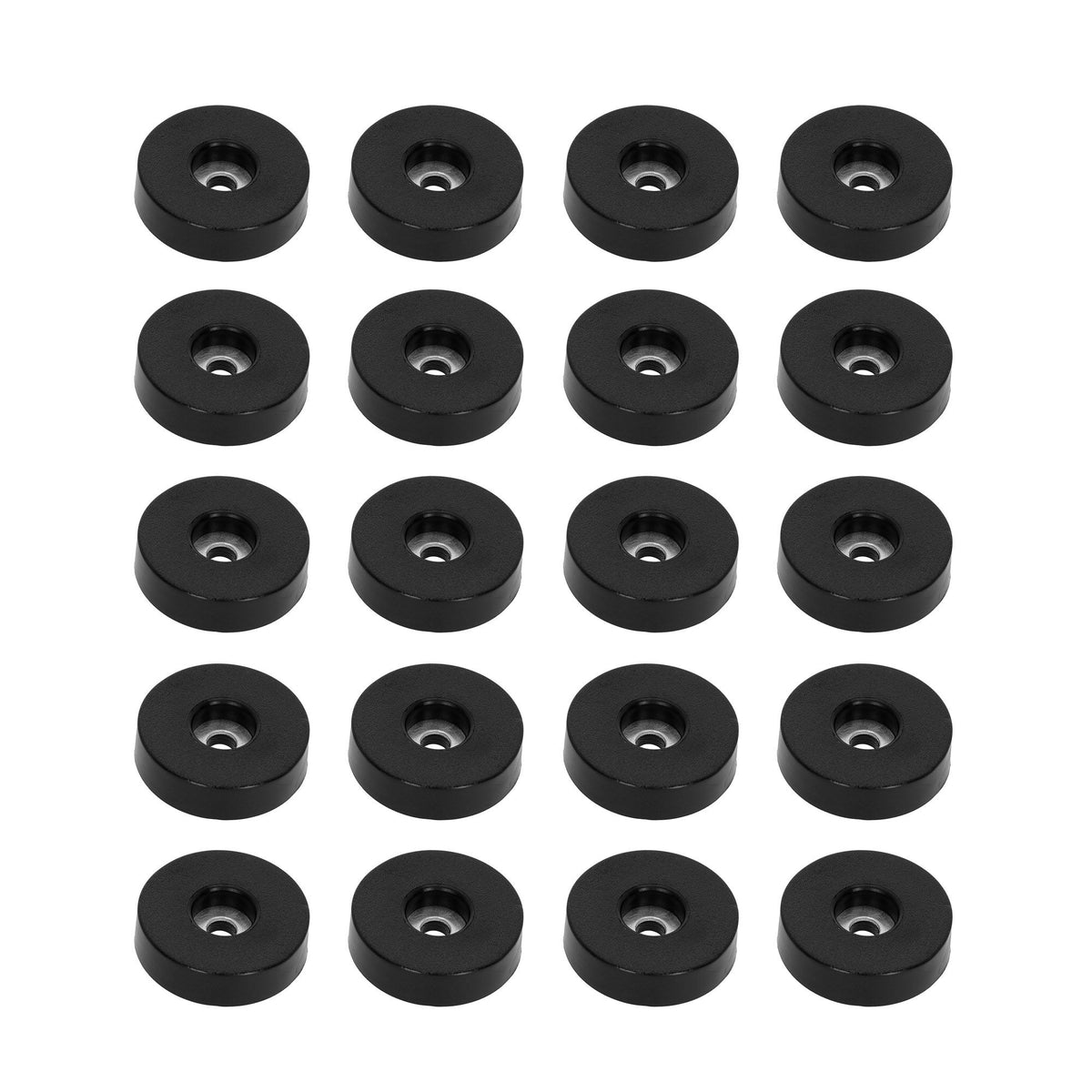 4906SM20AH - Set of 20 x rubber feet 38mm x 10mm in bag, black, anti-slip