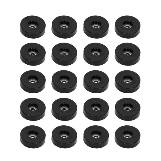 4906SM20AH - Set of 20 x rubber feet 38mm x 10mm in bag, black, anti-slip