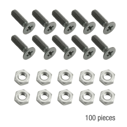 19" Parts 5420BLKM100AH - Bag of 100 Phillips-Head Screw M3 x 10 black with Nut for XLR Sockets