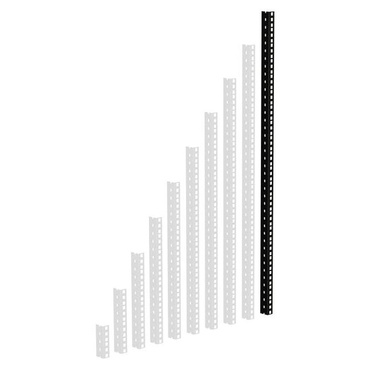 19" Parts 61535B20 - Heavy Duty Rack Strip black 20 U