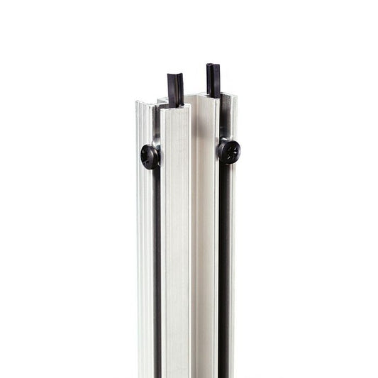 19" Parts 6168 - Double Sliding Rack Strip System with rubber Insert aluminium (per metre)