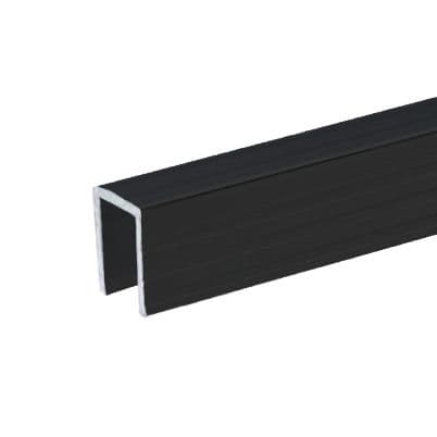 6240BLK - Aluminium Capping Channel for 9.5 mm Dividing Wall, black (per metre)