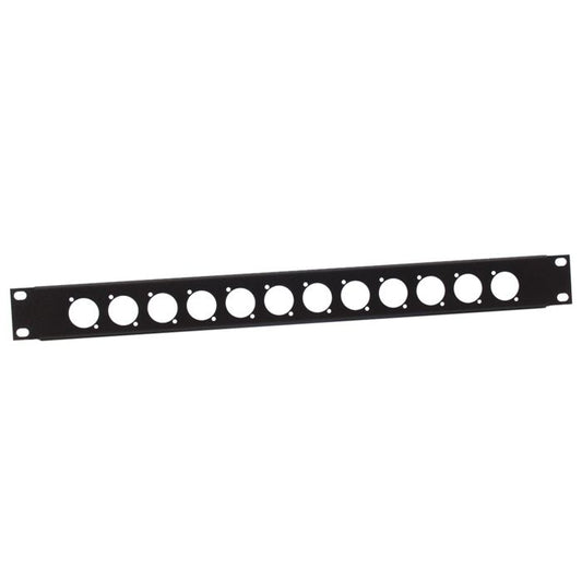 19" Parts 872213 - 19" U-rack panel 1 U | 12 D-type holes