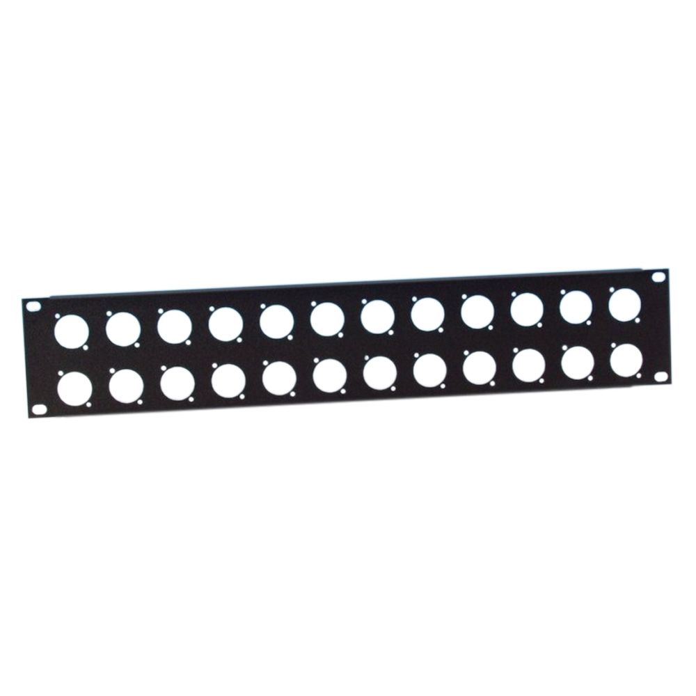 19" Parts 872214 - 19" U-rack panel 2U | 24 D-type holes