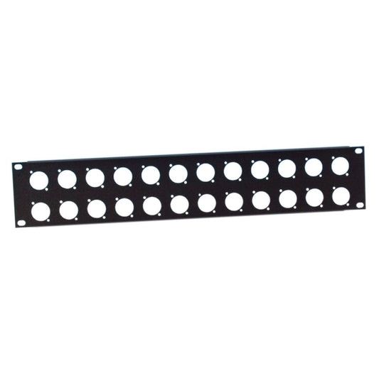 19" Parts 872214 - 19" U-rack panel 2U | 24 D-type holes