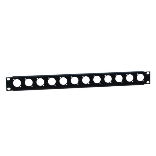 19" Parts 872215 - 19" U-rack panel 1U | 12 D-type holes with strain relief
