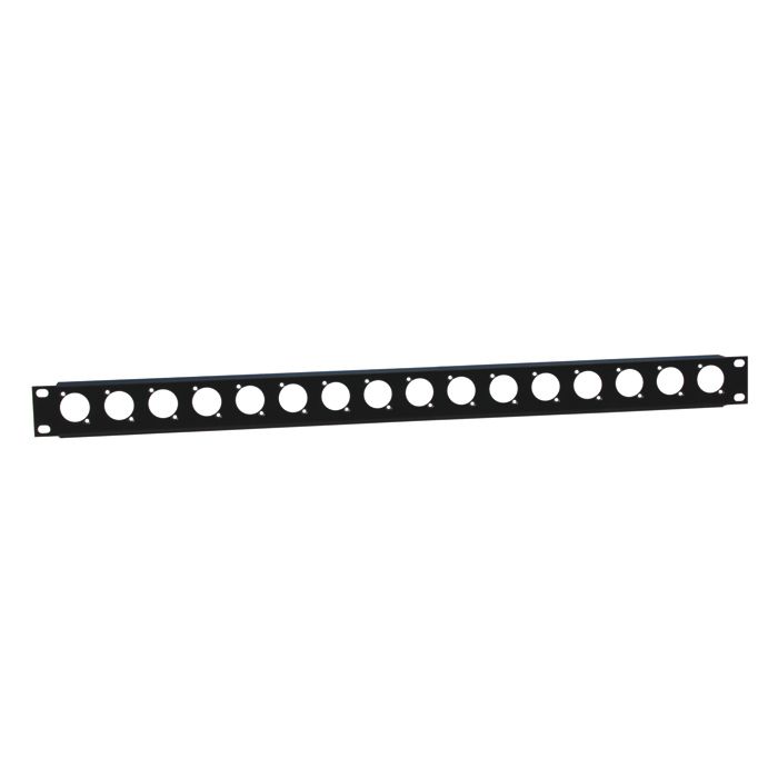 19" Parts 872225 - 19" U-rack panel 1U | 16 D-type holes with strain relief