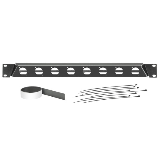 19" Parts 872230 - 19" angled rack panel 1 U | 8 D-type holes