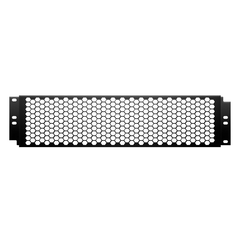 19" Parts 87446 - 19" ventilation rack panel 2U | roundholes large | steel