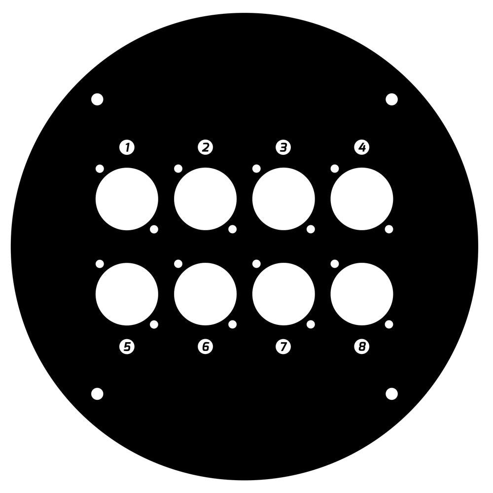 K4CD042D8 - Front panel for K4CD042 with 8 x D-type hole